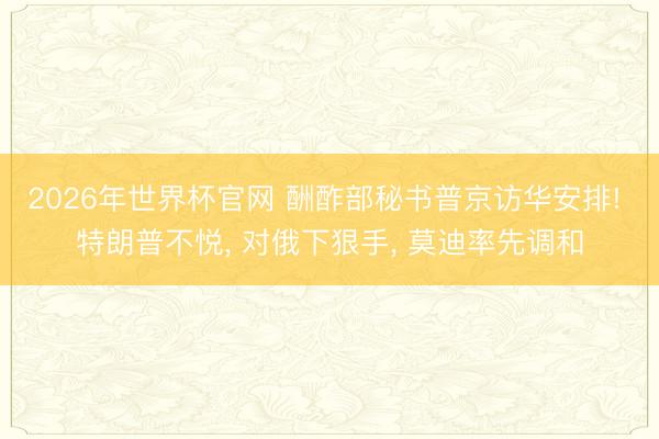 2026年世界杯官网 酬酢部秘书普京访华安排! 特朗普不悦， 对俄下狠手， 莫迪率先调和