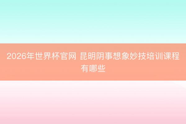2026年世界杯官网 昆明阴事想象妙技培训课程有哪些