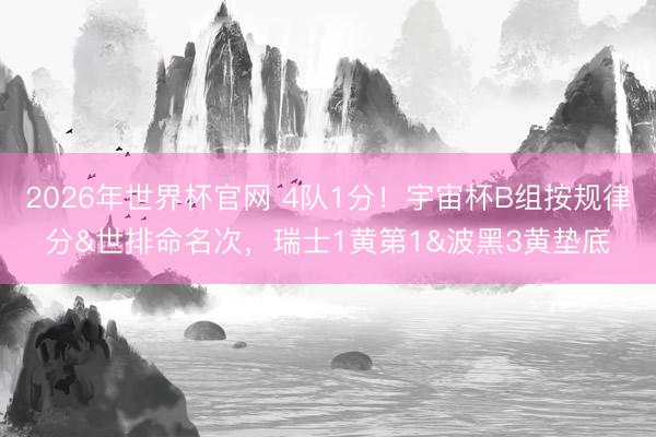 2026年世界杯官网 4队1分！宇宙杯B组按规律分&世排命名次，瑞士1黄第1&波黑3黄垫底