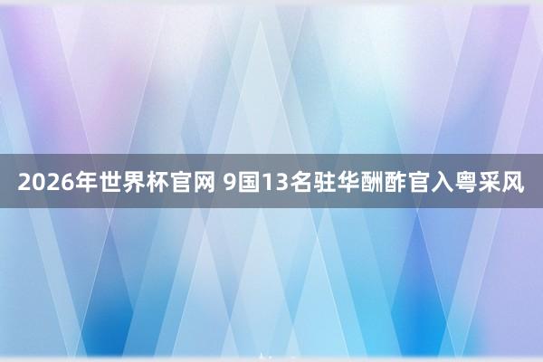 2026年世界杯官网 9国13名驻华酬酢官入粤采风